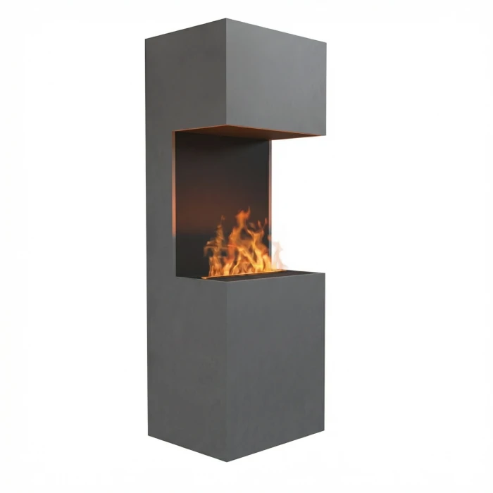 Glow Fire Beethoven Grau - OMC 600 | Freistehender Wasserdampfkamin, 170 cm x 60 cm x 50 cm
